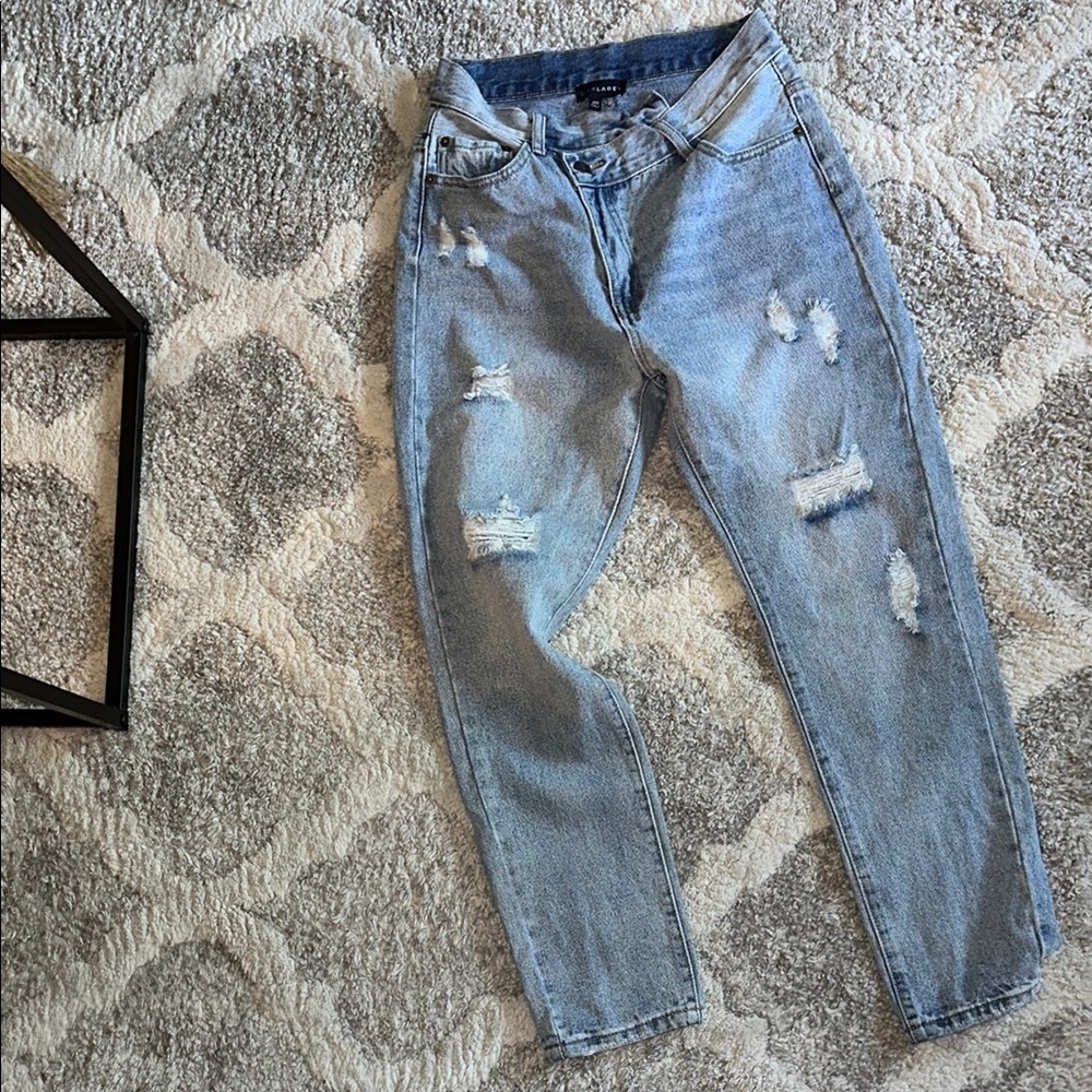Jluxlabel Womens 25 Distressed Light Blue Jeans NWOT
